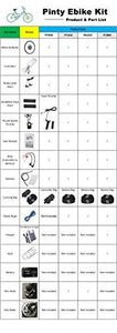 Pinty 26" Front or Rear Wheel Ebike Hub Motor Conversion Kit with Dual Mode Controller, 36V 500W or 48V 1000W