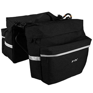 BV Bike Bag Bicycle Panniers with Adjustable Hooks, Carrying Handle, 3M Reflective Trim and Large Pockets