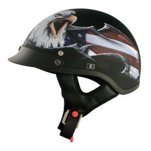 Load image into Gallery viewer, VCAN V531 Cruiser Patriotic Eagle Graphics Half Helmet (Flat Black, XX-Large)