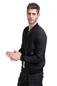 YIDI Men's Casual Classic Slim Bike Motorcycle Coat Outwear Long Sleeve Waterproof Bomber Jacket