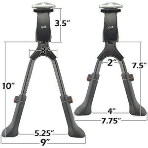 Lumintrail Center Mount Double Leg Bicycle Kickstand Adjustable Aluminum Alloy Bike Stand fits 24"-28"