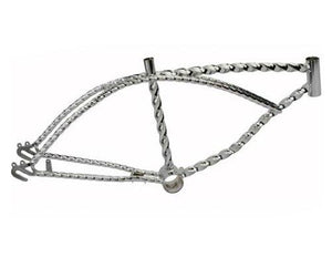 20" Twisted Lowrider Frame Chrome. Bike frame, bicycle frame, lowrider bike frame, lowrider bicycle frame