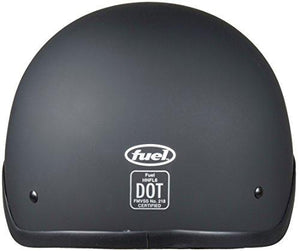 Fuel Helmets SH-HHFL64 HH Series Half Helmet, Flat Black, Small