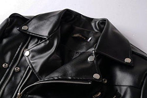 New Mens Causal Belted Design Slim Pu Leather Biker Zipper Jacket Coat