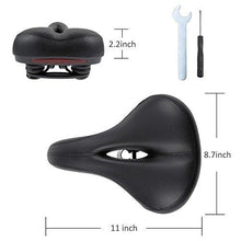 Load image into Gallery viewer, Zacro Bike Seat with LED Taillight,Universal Gel Bike Saddle with Spring and Breathable Design, 1 Mounting Wrench and 1 Screwdriver Included