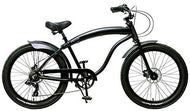 Fito Men's Modena GT-2 Aluminum Alloy 7-Speed Beach Cruiser Bike, Matte Black, 18