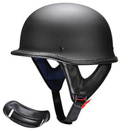 Yescom DOT German Style Motorcycle Half Helmet Open Face Cruiser Chopper Biker Skull Cap Helmet Black M