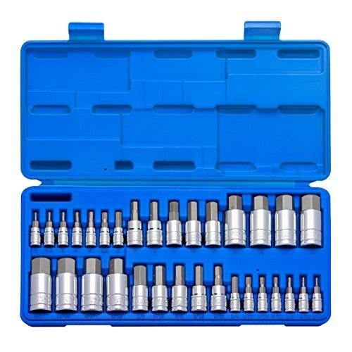 Neiko 10288A Master Hex Bit Socket Set, S2 Steel | 32-Piece Set | SAE and Metric