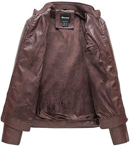 Wantdo Men's Leather Jacket with Removable Hood