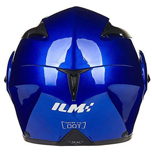 ILM 10 Colors Motorcycle Flip up Modular Helmet DOT (S, Blue)