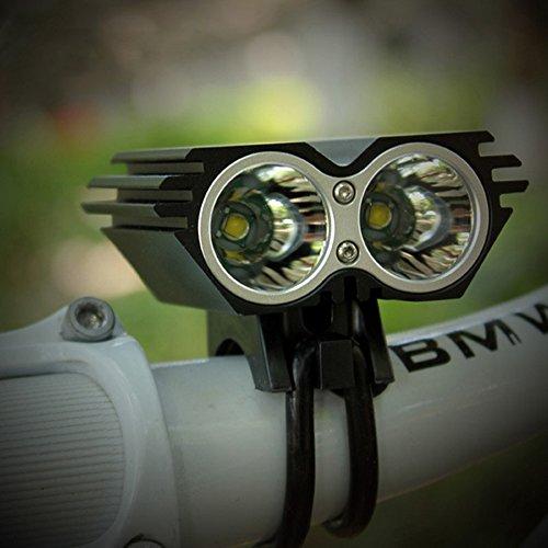 Nestling X2 CREE XM-L U2 LED Rechargeable Waterproof 5000Lm Black Bicycle Bike light headlamp + 1x Free 5 LED tail light with Install Holder + Charger Battery