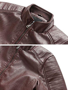 Wantdo Men's Leather Jacket with Removable Hood