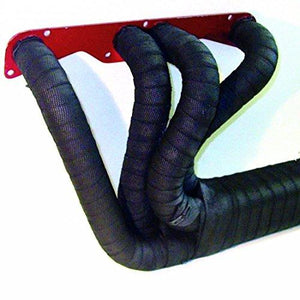 Exhaust Wrap 2" x 50 Ft Exhaust Heat Wrap Tape Header Glassfiber Wrap Kit for Automotive Motorcycle with 8 Stainless Ties (Black)