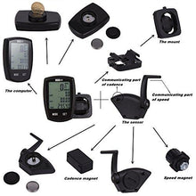 Load image into Gallery viewer, Bike Computer Speedometer Wireless Waterproof Bicycle Odometer Cycle Computer Multi-Function Large LCD Back-light Display