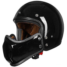 Load image into Gallery viewer, ILM Motorcycle Helmets ATV Dirt Bike Cool Open Face 3/4 Half Helmet With Removable Chin Guard 3 Colors (M, Glossy Black)