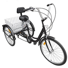 Load image into Gallery viewer, Ridgayard 6 Speed 24 Inch 3 Wheel Adult Tricycle Cruise Cargo Bike with Folding Basket