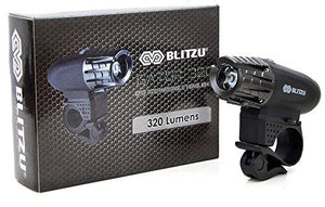 Blitzu Gator 320 USB Rechargeable Bike Light Set POWERFUL Lumens Bicycle Headlight FREE TAIL LIGHT, LED Front and Back Rear Lights Easy To Install for Kids Men Women Road Cycling Safety Flashlight