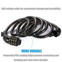 Load image into Gallery viewer, Bike Lock Cable, UShake 6-Feet Bike Cable Basic Self Coiling Resettable Combination Cable Bike Locks with Complimentary Mounting Bracket, 6 Feet x 1/2 Inch