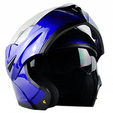 Load image into Gallery viewer, ILM 10 Colors Motorcycle Flip up Modular Helmet DOT (S, Blue)