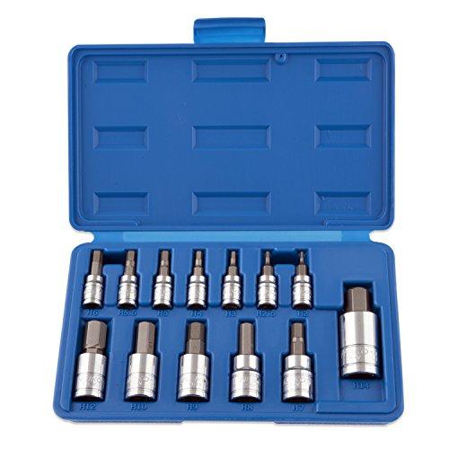 Neiko 10074A Hex Bit Socket Set, S2 Steel | 13-Piece Set | Metric