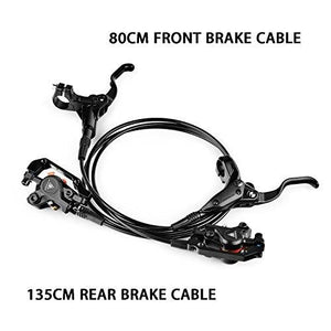 AFTERPARTZ NV-8 Hydraulic Disc Brake Kit for SHIMANO M315 M355 M375 M395 M396 AVID BB5 BB7 800MM Front Brake Cable and 1350MM Rear Brake Cable Black