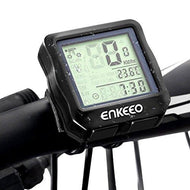 Enkeeo Wired Bike Computer Bicycle Speedometer Bike Odometer with Backlit Display, Current/AVS/MAX Speed Tracking, Auto ON/OFF, Stopwatch Multifunction for Cyling