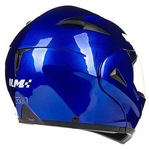 ILM 10 Colors Motorcycle Flip up Modular Helmet DOT (S, Blue)