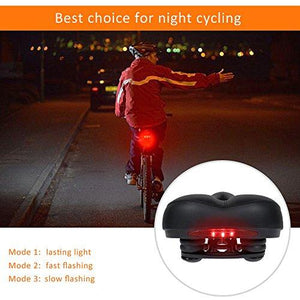 Zacro Bike Seat with LED Taillight,Universal Gel Bike Saddle with Spring and Breathable Design, 1 Mounting Wrench and 1 Screwdriver Included