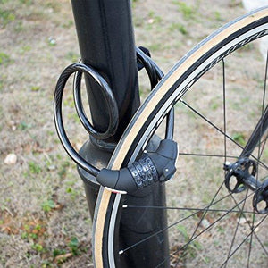 Resettable Combination Bike Cable Lock, with LED Light for Bike, Easy Use in Darkness, Dia.12x1200mm(1/2 Inch x 4 Feet)