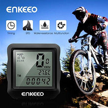 Load image into Gallery viewer, Enkeeo Wired Bike Computer Bicycle Speedometer Bike Odometer with Backlit Display, Current/AVS/MAX Speed Tracking, Auto ON/OFF, Stopwatch Multifunction for Cyling