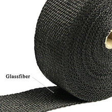 Load image into Gallery viewer, Exhaust Wrap 2&quot; x 50 Ft Exhaust Heat Wrap Tape Header Glassfiber Wrap Kit for Automotive Motorcycle with 8 Stainless Ties (Black)