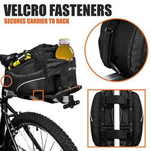 Load image into Gallery viewer, BV Bike Commuter Carrier Trunk Bag with Velcro Pump Attachment, Small Water Bottle Pocket &amp; Shoulder Strap