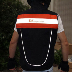 RidingTribe Reflective Riding Safety Vest - Black + Orange