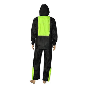 XSX Fashion Adults Motorcycling Waterproof Rain Coat + Pants - Black + Green