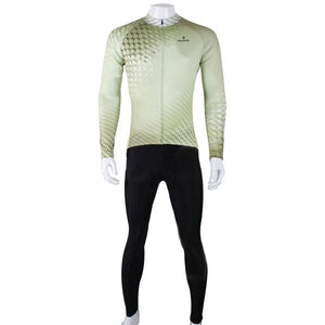 ShengQi Men's Long-sleeve Cycling Jersey + Pants Set - Green + Black (M)