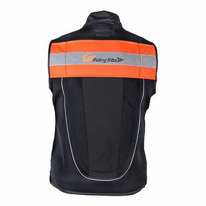 RidingTribe Reflective Waterproof Riding Safety Vest - Black + Orange