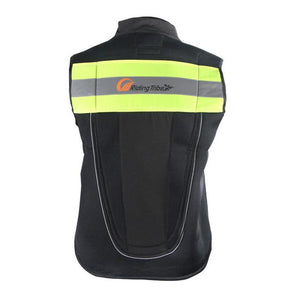 RidingTribe Reflective Riding Safety Vest - Black + Yellow Green