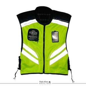 RIDING TRIBE JK-22 Motorcycle Safety Vest - Green + Black