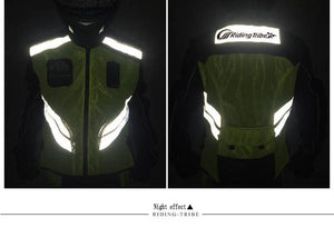 RIDING TRIBE JK-22 Motorcycle Safety Vest - Green + Black