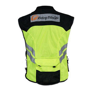 RIDING TRIBE JK-22 Motorcycle Safety Vest - Green + Black