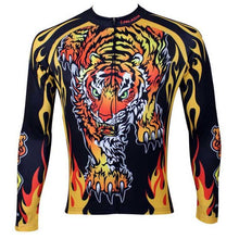 Load image into Gallery viewer, Paladinsport Men&#39;s Tiger Pattern Cycling Jersey - Black + Yellow