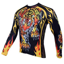 Load image into Gallery viewer, Paladinsport Men&#39;s Tiger Pattern Cycling Jersey - Black + Yellow