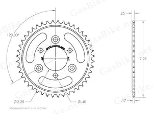 44 Tooth Steel Sprocket & Adapter Assembly 80CC Gas Motorized Bicycle